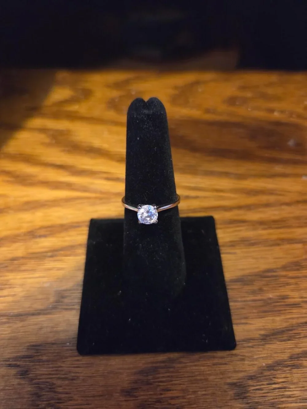 Vintage Sterling Solitaire CZ Ring inscribed GM 925 CN GORGEOUS! LQQK!